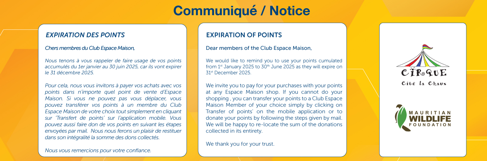 Notice | Expiration of points