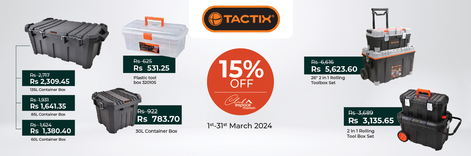 tactix Hardware 15% Discount