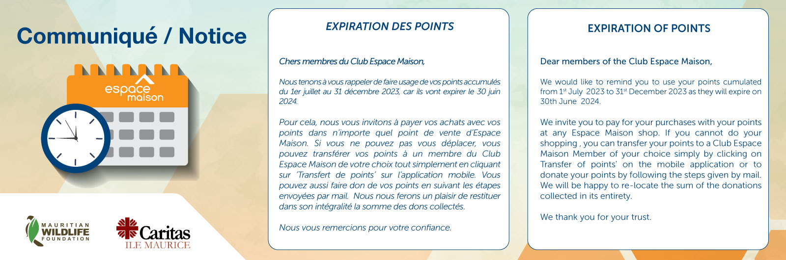Notice - Expiration of points