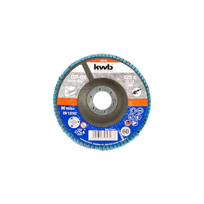 Espace Maison Sanding flaps on rod, flap plate, for metal, ø 125 mm