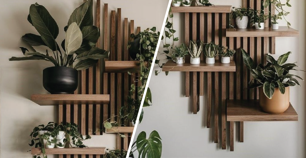 Building wall shelves from wooden panels