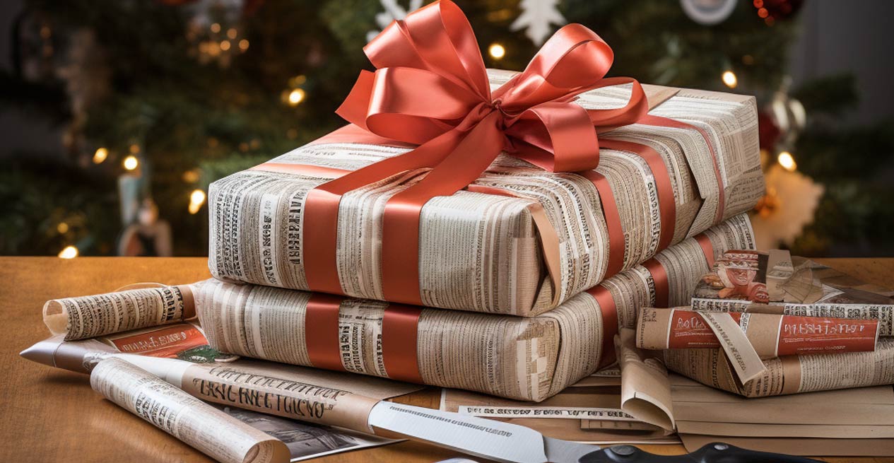 Unwrap the joy: Transform newspapers into unique gift wrap!